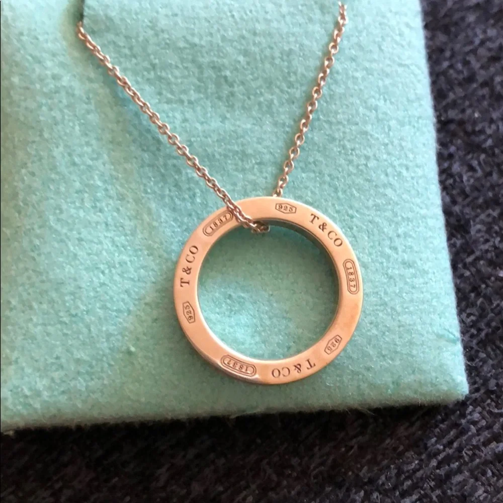 Tiffany necklace - Circle Pendant - Sterling Silver - Picture 1 of 6